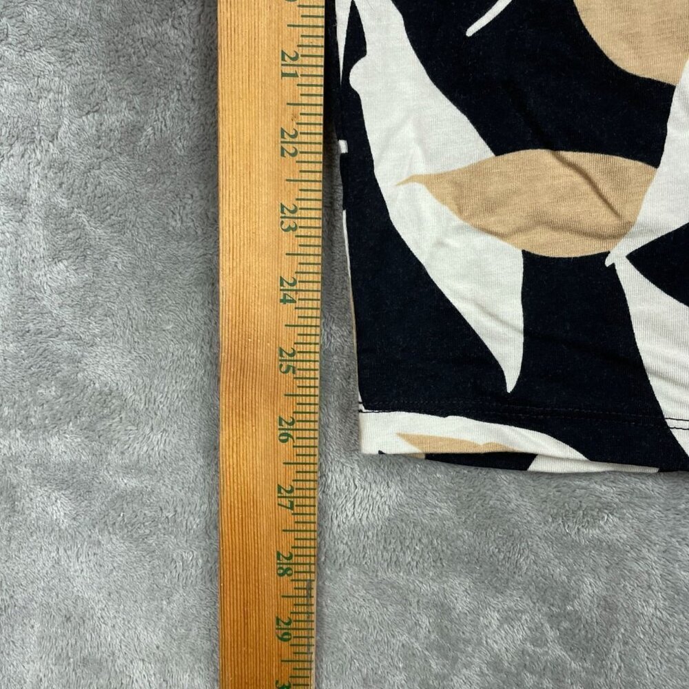 D&Co Beach Womens Leaf Print Capri Pants Black & Beige Size 1XP a1555 - Picture 3 of 9